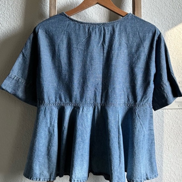 *NWOT* ANTHROPOLOGIE AG Adriano Goldschmied Chambray Denim Pelpum Washed Blue —S - Picture 5 of 7